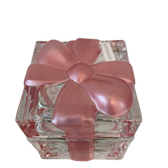 Godinger Crystal Gift Box with Pink Bow Christmas Present Trinket Box - Picture 15 of 16